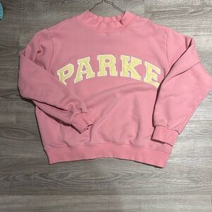 Pink and Yellow Crewneck Sweater with Ribbed Details